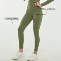 Leggings froissés sans couture avant taille haute de haute qualité Leggings lève-fesses