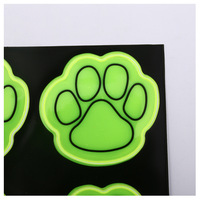 Pack d'autocollants de sécurité réfléchissants en PVC, vert fluorescent, imperméables, pour cyclisme nocturne, pour enfants, formes multiples, auto-adhésifs, haute visibilité