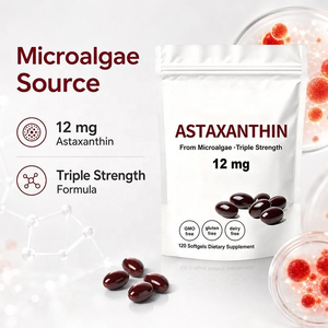 แอสตาแซนธิน 12 มก. ซอฟต์เจล จากสาหร่ายขนาดเล็ก สูตรเข้มข้นสามเท่า ปราศจาก GMO ปราศจากกลูเตน ปราศจากนม ผลิตภัณฑ์เสริมอาหาร - Product Image 4