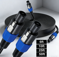 Câble de haut-parleur professionnel de 10 pieds, 12 AWG, cordon de raccordement, amplificateur audio DJ PA, câble Speakon vers Speakon