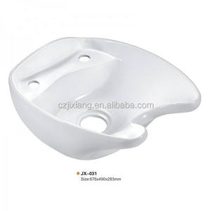 Salon Station Meubles Accessoires Céramique Lavage Cheveux Bassin Salom Shampooing Bassin Moderne Shampooing Chaise Portable Or et Noir - Product Image 4