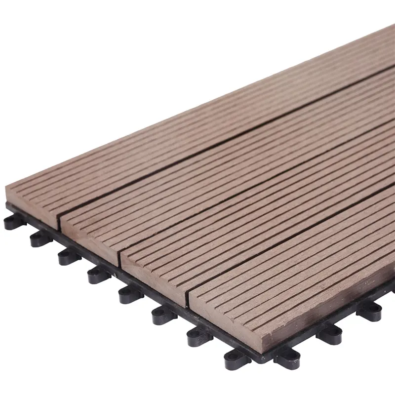 Giá rẻ ngoài trời DIY WPC decking gạch lồng vào nhau nhựa cơ sở sàn gạch với chất lượng cao