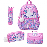 Set Tas Sekolah Anak Lucu 4 in 1 untuk Anak SD, Termasuk Tas Ransel, Tas Makan Siang, Kotak Pensil & Botol Minum untuk Siswa SD