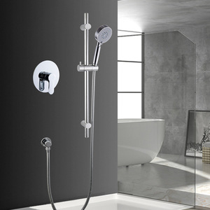 Stainless Steel Triple Handle <b>Shower</b> Set Rain Head Massage Temperature <b>Control</b> Ceramic Concealed Installation Bathroom Faucet - Product Image 1