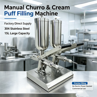 Mesin Pengisi Roti Manual 5L*2, Dispenser Pengisi Donat, Mesin Pengisi Churro, Pengisi Krim Selai Cokelat