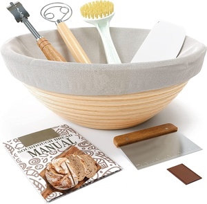 Bread Proofing Basket Sourdough Starter Bread <b>Baking</b> Supplies Tools or Bread Making Basket Gift Set - Product Image 1