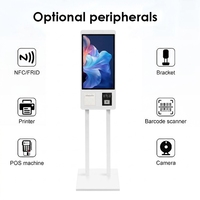 Kiosco de Pago de Autoservicio Montado en la Pared con Pantalla Táctil, Escáner QR, Lector de Tarjetas, Impresora de Tickets, Kiosco de Pedidos para Restaurantes y Centros Comerciales