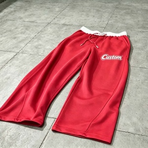 Pantalones Deportivos Vintage de Alta Calidad para Hombre, Estilo Patchwork, Pierna Ancha, Holgados, con Cordones Ajustables - Product Image 3