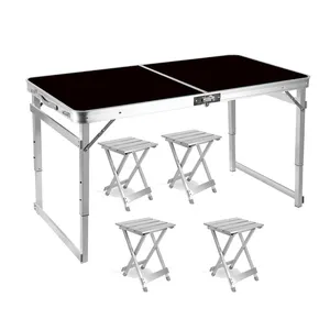 맞춤형 접이식 테이블, 정원, 캠핑, 야외용 인쇄 디자인 또는 컬러 맥주 탁구 테이블 알루미늄 소재 테이블 및 의자