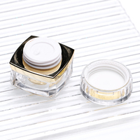 5g 15g rechargeable de luxe petits pots carrés en plastique acrylique maquillage doré fond de teint en poudre Pot de gel