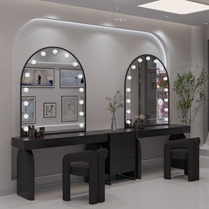 Cream Colored Wedding Dressing <b>Table</b> With Lights Makeup <b>Vanity</b> Beauty Studio <b>Table</b> - Product Image 4