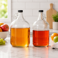 Bouteille en verre transparente de qualité alimentaire avec poignée en forme de boucle et bouchon à vis pour les bouteilles de vin rouge fait maison