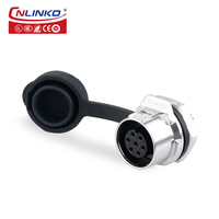 Connecteur électrique étanche IP68 Cnlinko M12 en métal à 7 broches avec cache-poussière