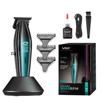 Tondeuse à cheveux professionnelle VGR V-270 avec lame en céramique, moteur 9000 tr/min, sans fil, pour stylistes et barbiers