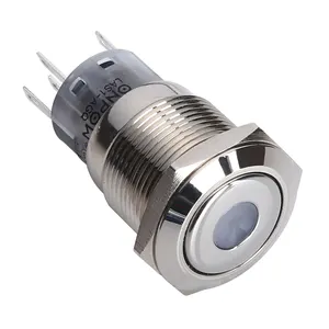 ONPOW 19mm de polo único tiro doble interruptor de botón de empuje (LAS1-AGQ-D/S) CE RoHS