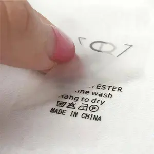 Custom 2023 cheapest clothing heat transfer label with size wash mark label clothing care label