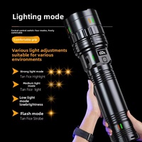 Lampe torche tactique à zoom, nouvelle lampe laser blanche populaire, super lumineuse, multifonctionnelle, étanche, type-C, affichage LCD extérieur