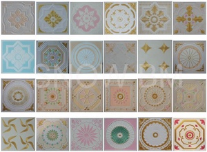 Décor intérieur fleur, 10 m, 60x60 haute qualité, faux plâtre pour décoration, prix du plafond - Product Image 6