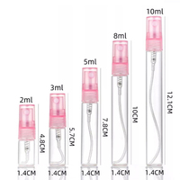Vente en gros Mini verre transparent échantillon de parfum atomiseur testeur rond 2ml 3ml 5ml 10ml bouteille vide rechargeable