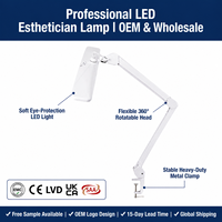 Lampe dentaire portable blanche à 84 LED SMD, pour atelier et bureau, avec bras articulé réglable et intensité variable, idéale pour la réparation de machines et comme lampe de travail de bureau.