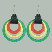 Bijoux d'inspiration africaine Histoire des Noirs Boucles d'oreilles à pompon Juneteenth Rouge Jaune Vert Noir Histoire Mois Boucles d'oreilles de célébration