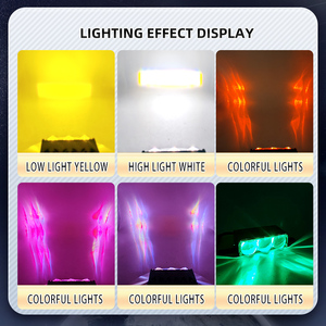 2 adet araba spot Led ızgara ışıkları ile DRL Fan sürüş sis çalışma ışığı harici yardımcı ışıklar Off-road araç kamyon - Product Image 2