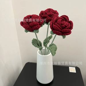 Ramo de Rosas Artificiales Color Claret, Flores Secas para Decoración de Bodas y Hogar, Estilo Moderno, para Mesa, Uso en Interiores - Product Image 2