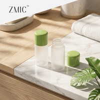 Pot à poudre libre transparent 3g en plastique dépoli avec capuchon vert – Format portable pour voyage