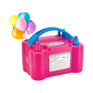 <span class=keywords><strong>AGPTEK</strong></span> 110V 600W Pompe à ballon à air électrique Rose Rouge Portable Double Buse Gonfleur/Souffleur Écologique pour la Décoration de Fête - Product Image 1