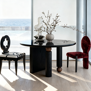 Table <span class=keywords><strong>à</strong></span> <span class=keywords><strong>manger</strong></span> ronde en bois massif moderne de qualité supérieure avec plateau épais <span class=keywords><strong>et</strong></span> base sur piédestal stable pour <span class=keywords><strong>salle</strong></span> <span class=keywords><strong>à</strong></span> <span class=keywords><strong>manger</strong></span>, <span class=keywords><strong>cuisine</strong></span> <span class=keywords><strong>et</strong></span> appartement - Product Image 3