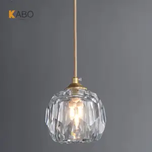 Lampu gantung kristal kuningan Modern dapat diredupkan bentuk bohlam lampu liontin Matt kuningan lampu gantung samping tempat tidur dari sumber zhongshan guzhen