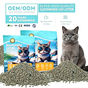 Litière pour chat en bentonite sphérique à agglomération rapide sans poussière, vente en gros OEM - Product Image 1