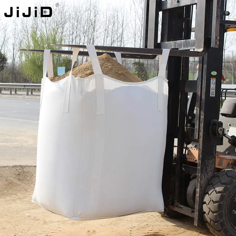JiJiD उद्योग उपयोग पीपी जंबो, Fibc, रासायनिक और रेत पत्थर निर्माण उत्पादों के लिए थोक बैग, पीपी बड़ा बैग चीनी निर्माता