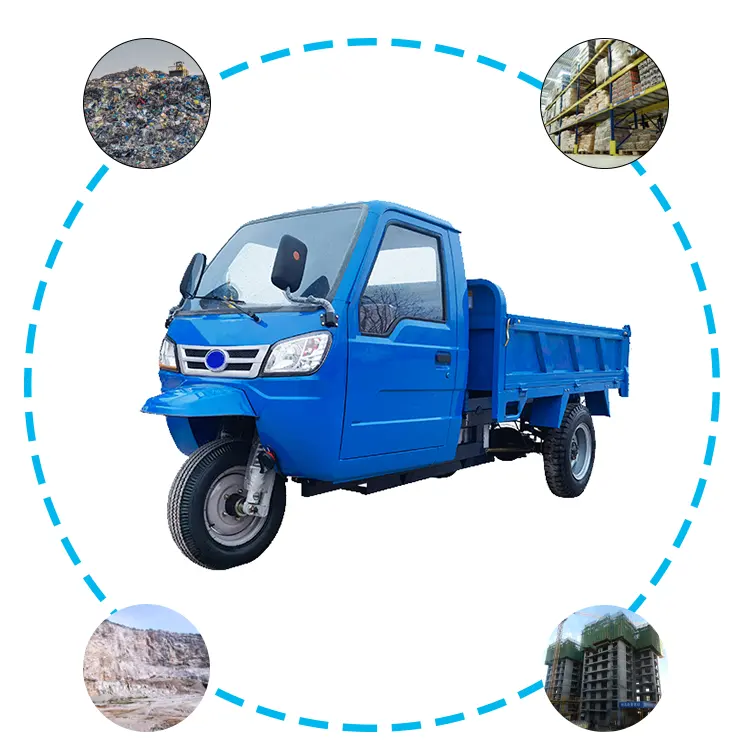 Docker Motorcycle Tricycle Heavy Duty Cargo Tricycle Transporting Sand Diesel Tricycle