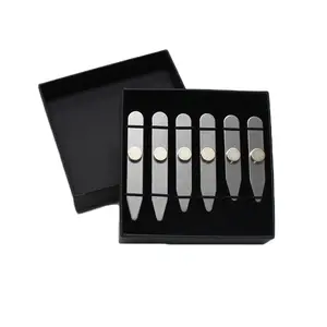 3Pairs Collar Support 3 size(2.0"/2.5"/2.75") Stainless Steel Magnetic Collar Stiffeners 6 in 1 Collar Stays for Man Dress Shirt