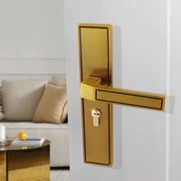 Poignée de porte et de fenêtre en laiton antique, style chinois moderne, légère et luxueuse, avec serrure magnétique silencieuse pour portes en bois
