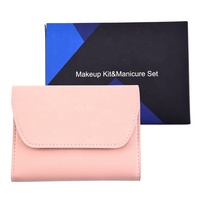 Ensemble professionnel de manucure et pédicure en acier inoxydable doré rose avec coupe-ongles 16-en-1 et étui en cuir PU (M004)