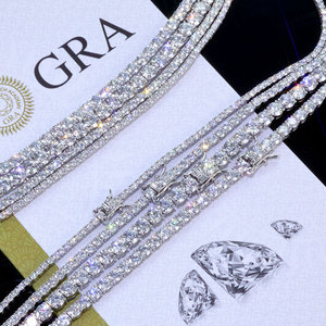 Bracciale Tennis Impilabile in Moissanite da <span class=keywords><strong>Uomo</strong></span>, <span class=keywords><strong>Argento</strong></span> Sterling <span class=keywords><strong>925</strong></span>, Colore D VVS1 Certificato GRA, Gioielli Hip Hop - Disponibilità Immediata USA - Product Image 3