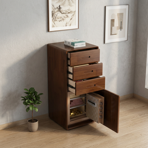 Coffre-fort de luxe en bois massif, sécurisé et discret, pour villa, chambre, hôtel, anti-effraction, pour le stockage d'argent et de bijoux - Product Image 2