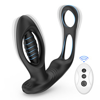 Stimulateur de prostate vibrant à télécommande sans fil avec double anneaux, plug anal et tentacules, masseur de prostate pour adultes