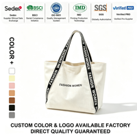 Nouveauté Sac fourre-tout personnalisé imprimé grand format Sac de shopping en toile recyclée pour femmes
