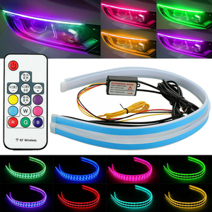 <span class=keywords><strong>Voiture</strong></span> Lumière RVB LED Bande DRL Pour <span class=keywords><strong>Voiture</strong></span> Phare Feux Séquentielle Fluide Multicolore <span class=keywords><strong>Clignotant</strong></span> Lumières - Product Image 2