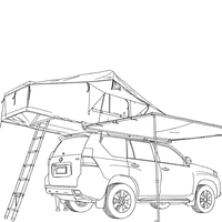 Auvent de toit pour voiture, tente latérale, auvent d'été, toile Oxford imperméable, annexe de haute qualité, camping en autonomie, arbor unique