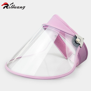custom hats 2020 summer ladies visor cap pvc protection High quality transparent sun hat cap - Product Image 6