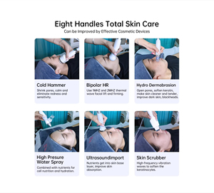 เครื่องไฮโดรเดอร์มาเบรชั่นแบบมืออาชีพ 6-in-1 สำหรับทำความสะอาดผิวในคลินิกสปาและอุปกรณ์ร้านเสริมสวย - Product Image 6