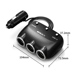 12/24V Socket Splitter Plug Dual Usb Auto Sigarettenaansteker Adapter Opladen Universele Motorfiets Telefoon Houder Usb Abs 2 Poorten