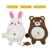 Jouets interactifs de distribution d'aliments pour animaux de compagnie en peluche velours côtelé renifleur animaux forme cache-cache jouet pour chiens