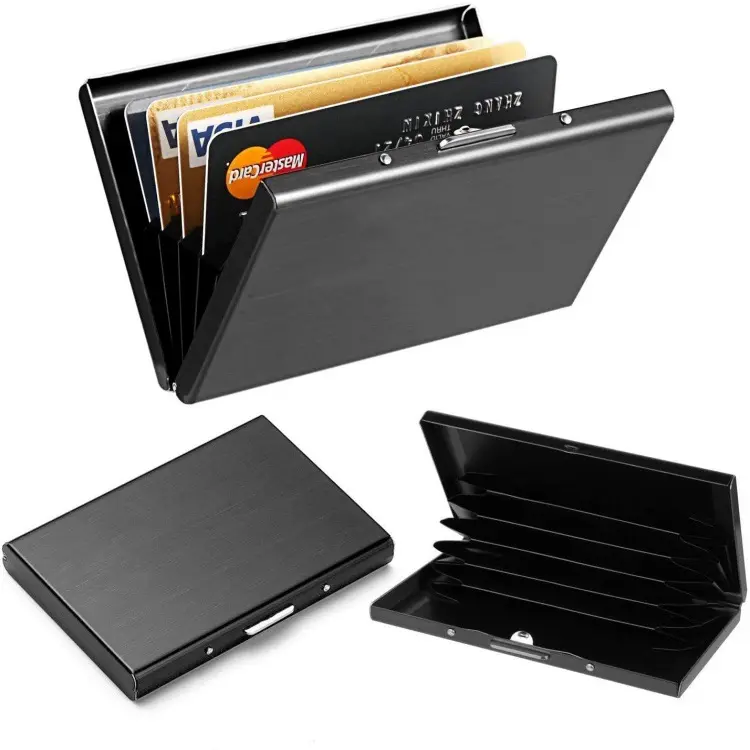 معدن الفولاذ المقاوم للصدأ مزيج اللون حامل بطاقة صندوق معدني الائتمان الأعمال Cardcase محفظة المعادن حافظة بطاقات عمل للرجال النساء