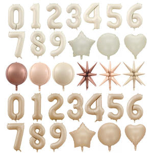 Caramel Giant 0-9 Número Carta Crema Blanco Helio Foil Globos Brown <span class=keywords><strong>Boom</strong></span> Star De Globo Feliz Cumpleaños Fiesta Decoración 32 pulgadas - Product Image 2
