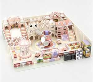 Aire de jeux intérieure personnalisée en plastique pour enfants, château ludique avec toboggan pour maternelle, hall de résidence et parc d'attractions - Product Image 3